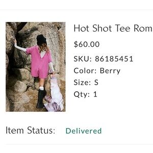 SOLD OUT COLOR Free People Movement Hot Shot Romper in Berry